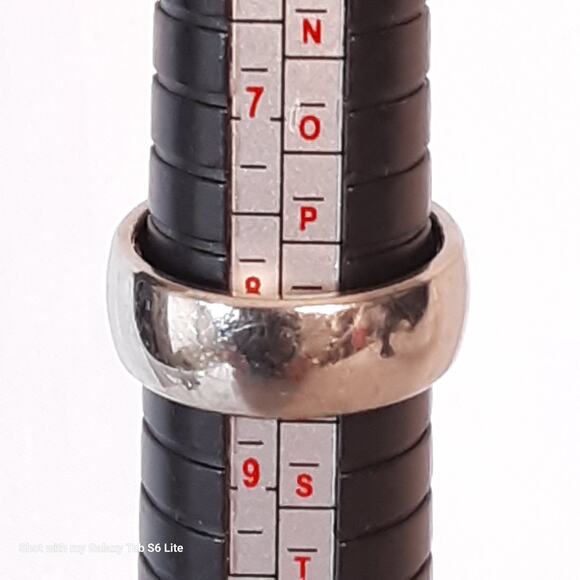 Minimalist Titanium Band Ring Chunky Silver Tone - Picture 7 of 7